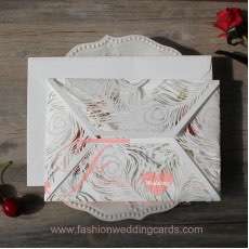 Peacock Laser Cut Stationary Wedding Invitation Ideas